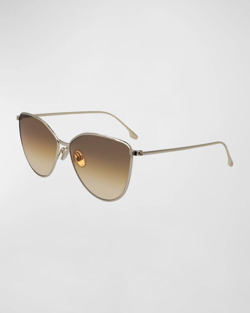 Victoria Beckham Hammered Metal Cat-Eye Sunglasses Cover