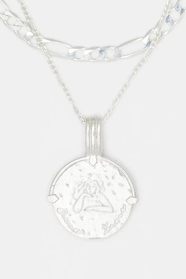 Deux Lions Jewelry Sterling Silver Sicilian Zodiac Layered Necklace in Leo Cover