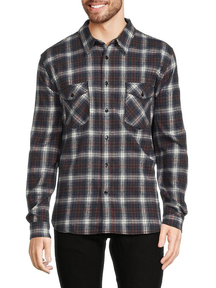 The Kooples Men's Plaid Button Down Shirt - Green Multi Cover