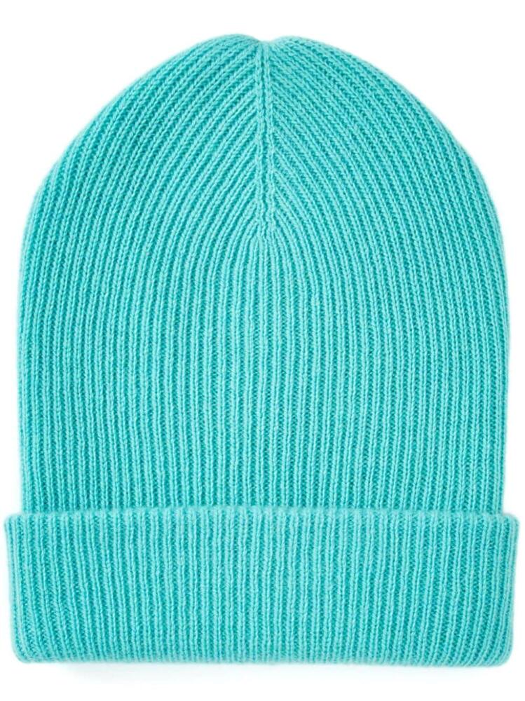 The Elder Statesman Parker ribbed-knit beanie - Blue Cover