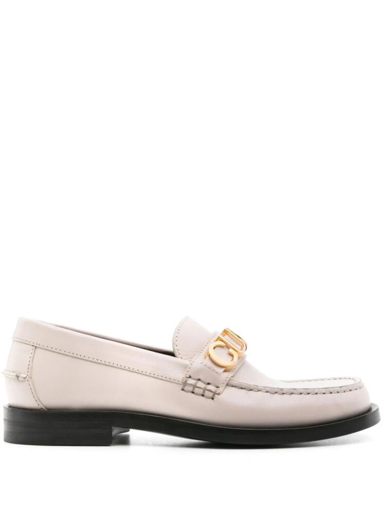 Gucci logo-plaque leather loafers - White Cover