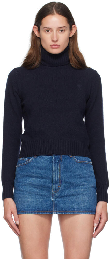 AMI Paris Navy Cashmere Ami de Cœur Turtleneck Cover