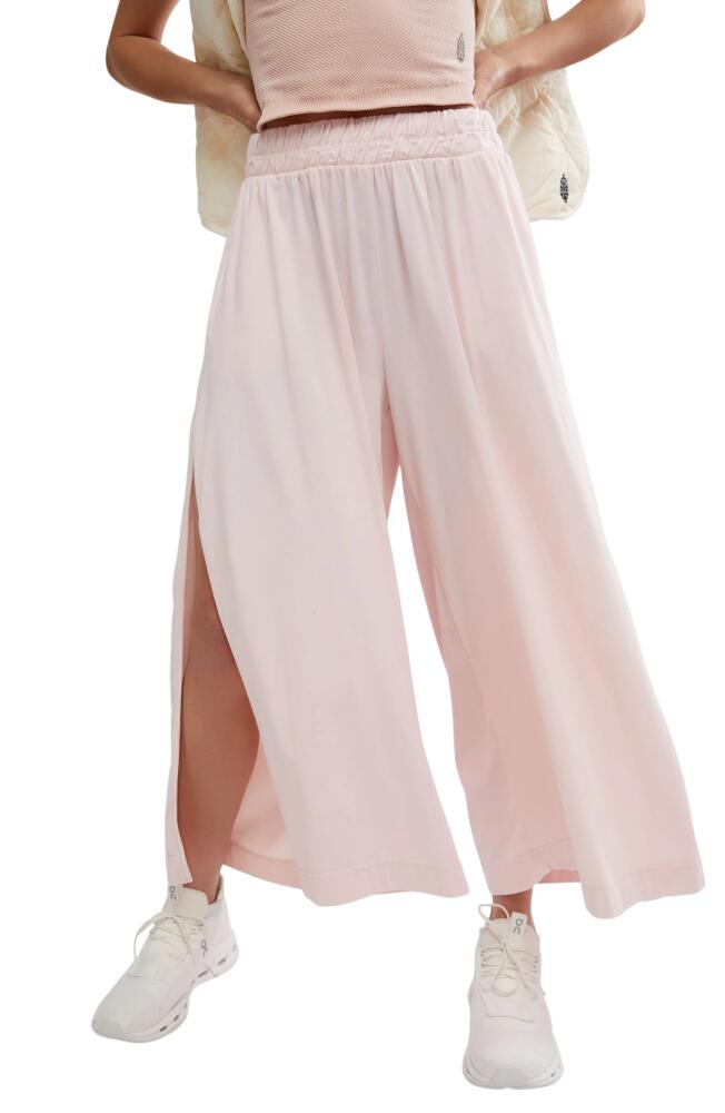 FP Movement by Free People Hot Shot Slit Wide Leg Pants in Bleached Coral Cover