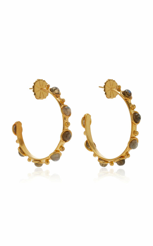 Sylvia Toledano - 22K Gold-Plated Labradorite Petite Candy Hoop Earrings - Grey - Gifts For Her Cover