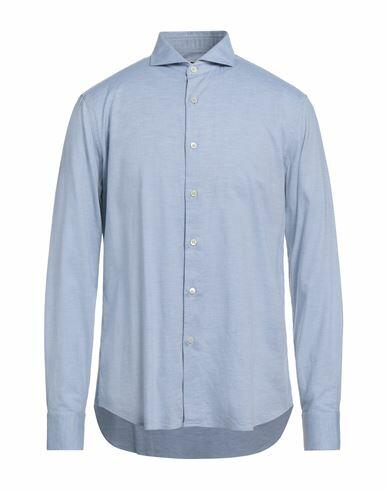 Bagutta Man Shirt Sky blue Cotton Cover