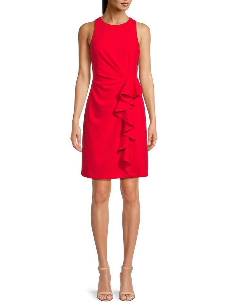 julia jordan Women's Ruffle Mini Sheath Dress - Red Cover