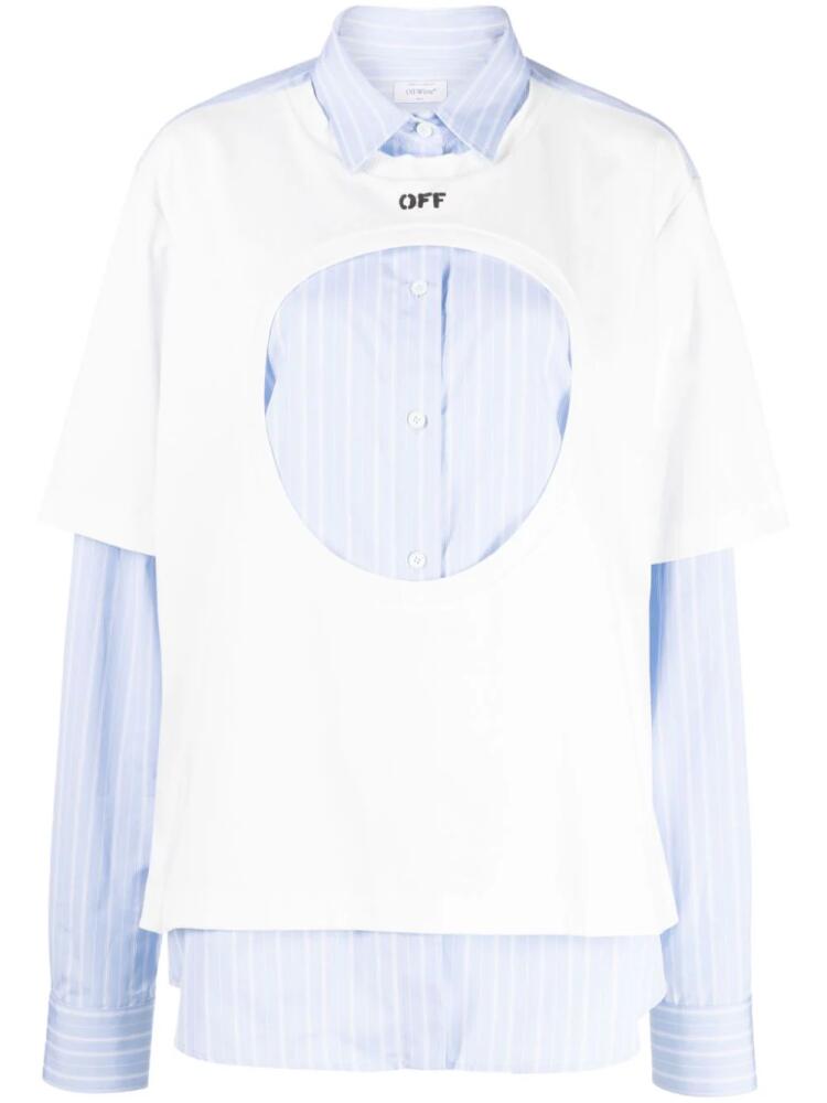 Off-White Meteor layered cotton shirt - Blue Cover