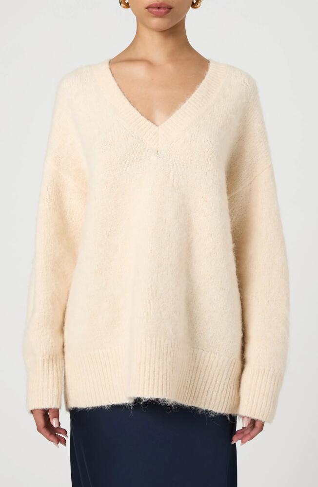 French Connection Oversize V-Neck Sweater in Classic Cream Cover