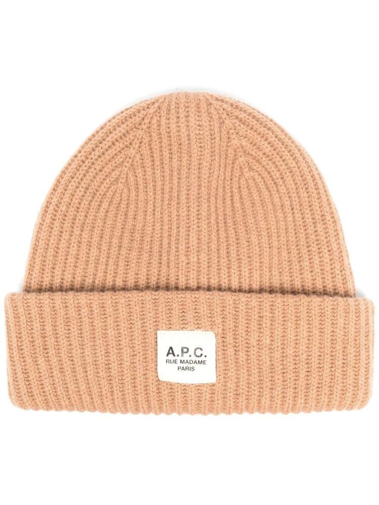 A.P.C. ribbed-knit beanie - Brown Cover