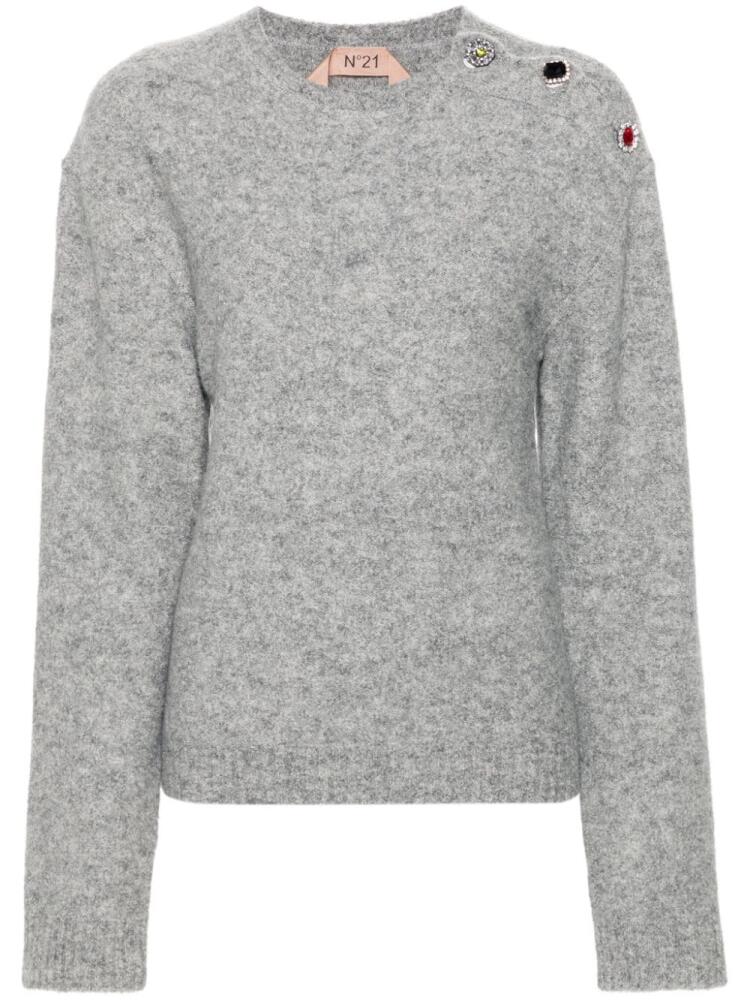 Nº21 crystal-embellished sweater - Grey Cover