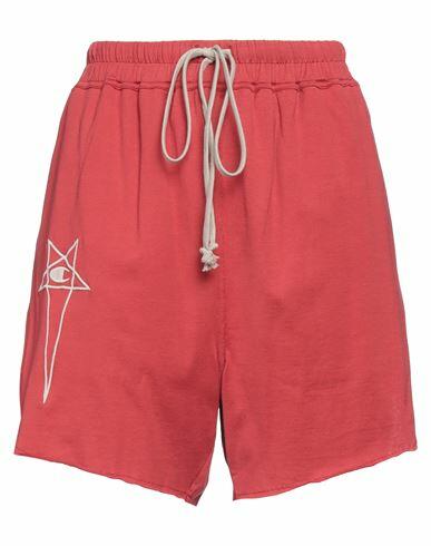 Rick Owens X Champion Woman Shorts & Bermuda Shorts Tomato red Cotton Cover