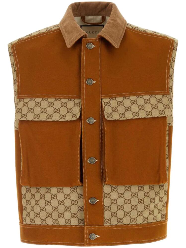 Gucci GG canvas print gilet - Brown Cover