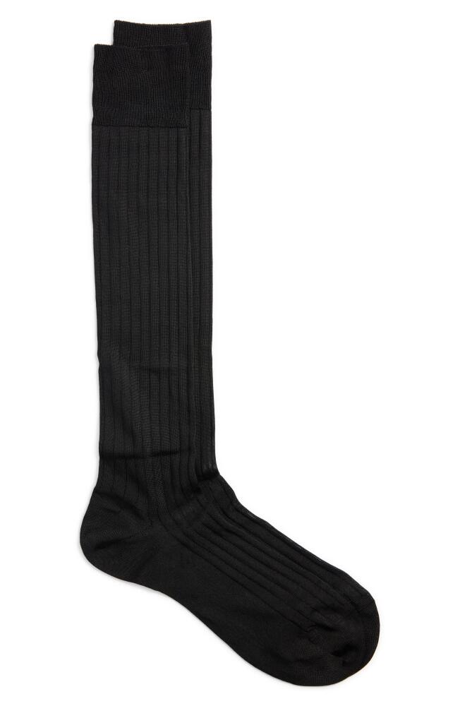 Pantherella Asberley Silk Blend Dress Socks in Black Cover