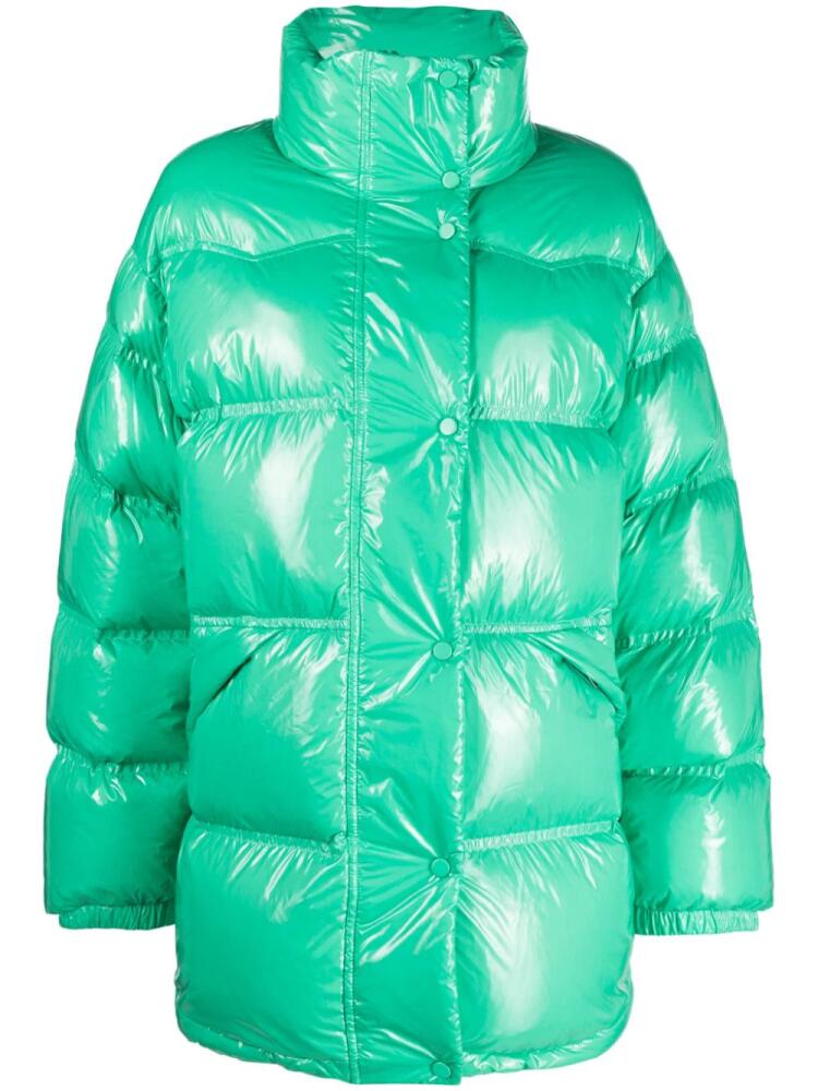 STAND STUDIO high-shine finish padded-design jacket - Green Cover