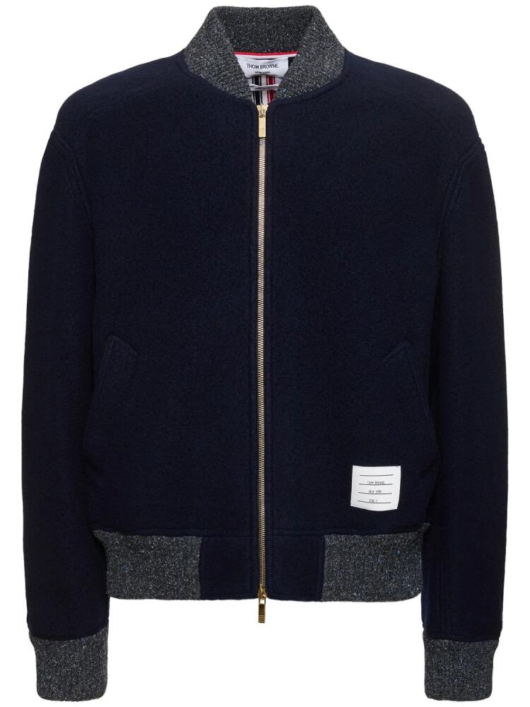 THOM BROWNE Striped Wool Bomber Jacket Cover