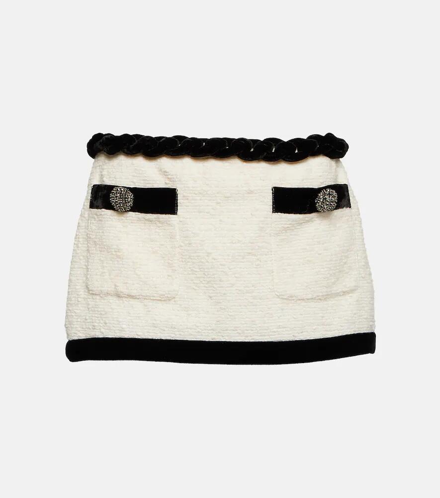 Area Embellished bouclé miniskirt Cover