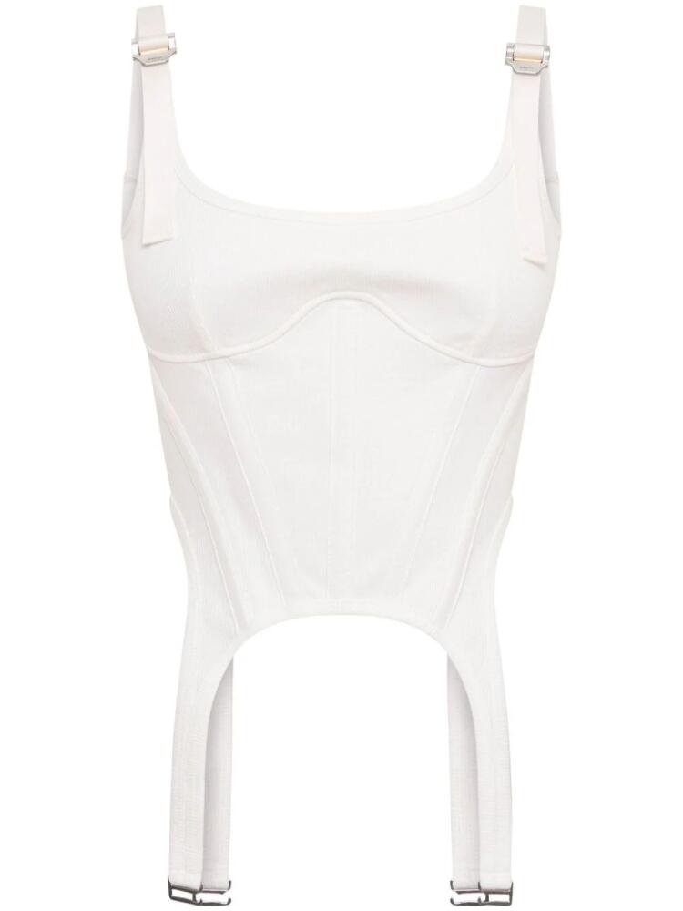 Dion Lee ribbed organic cotton corset top - White Cover