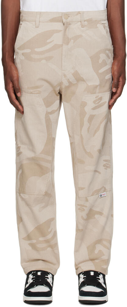 AAPE by A Bathing Ape Beige Jacquard Trousers Cover