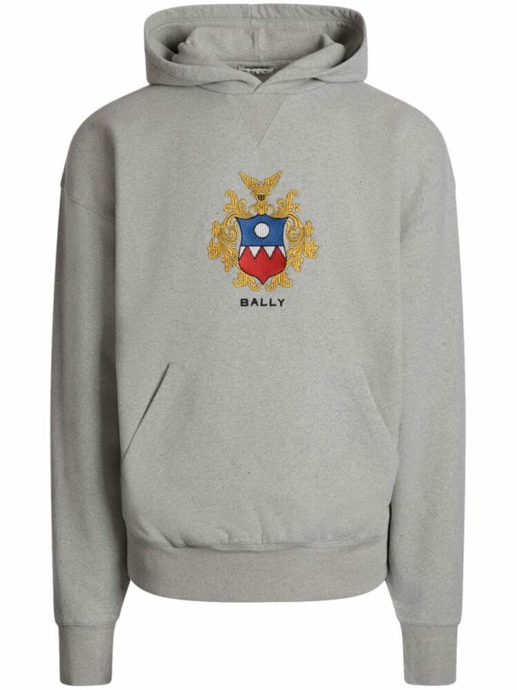 Bally crest-logo cotton hoodie - Grey Cover