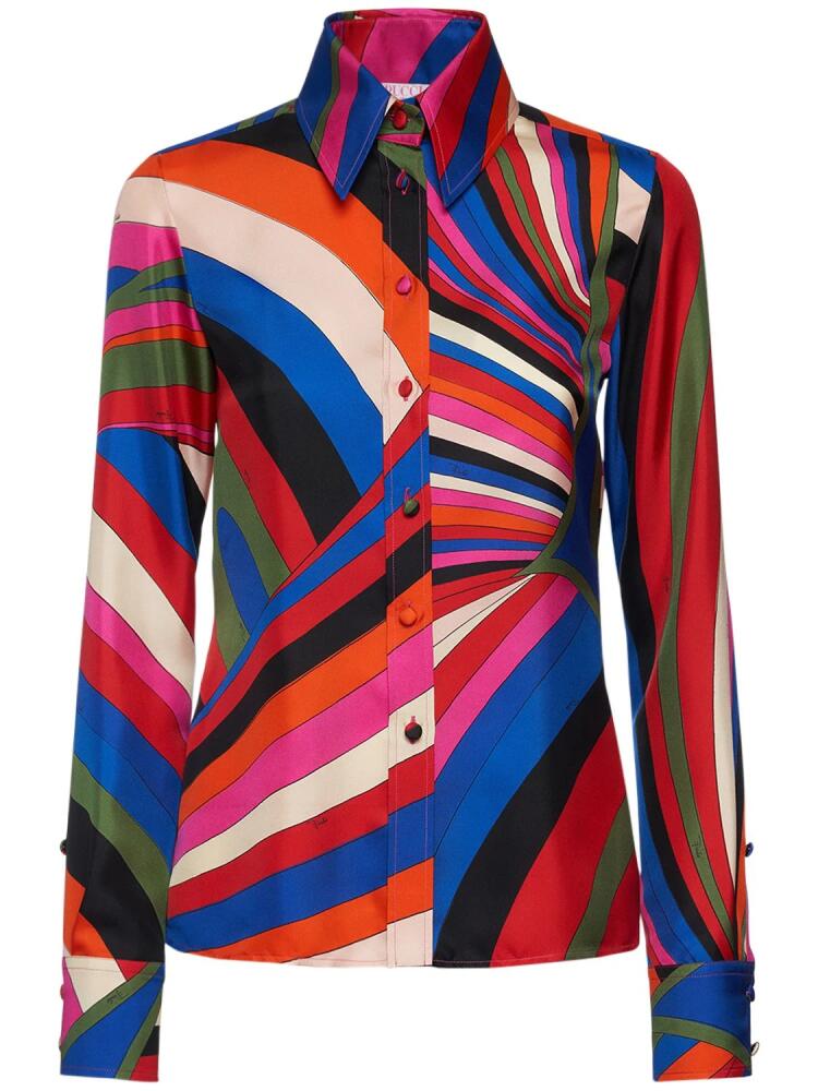 PUCCI Printed Silk Long Sleeve Shirt Cover