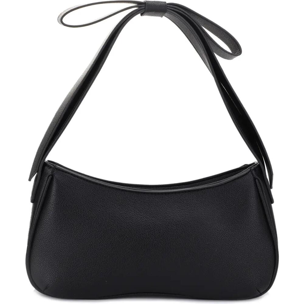 Mali + Lili Marissa Bow Recycled Vegan Leather Shoulder Bag in Black Cover