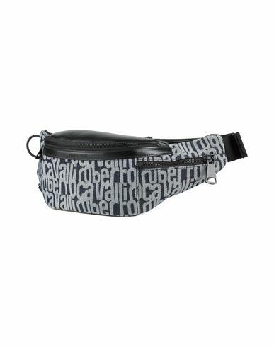 Roberto Cavalli Man Belt bag Blue Cotton, Cow leather Cover