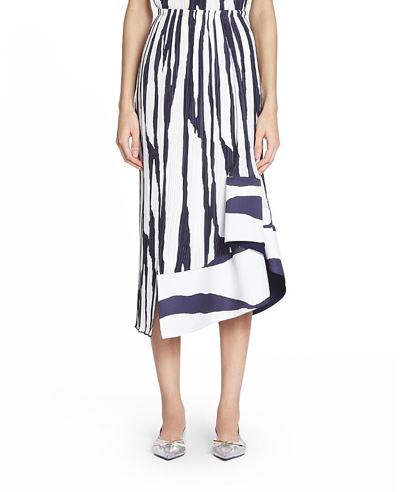 Lanvin Printed Pleated Midi Skirt Cover