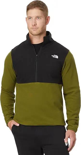 The North Face Glacier Fleece 1/2 Zip (Forest Olive/TNF Black) Men's Coat Cover