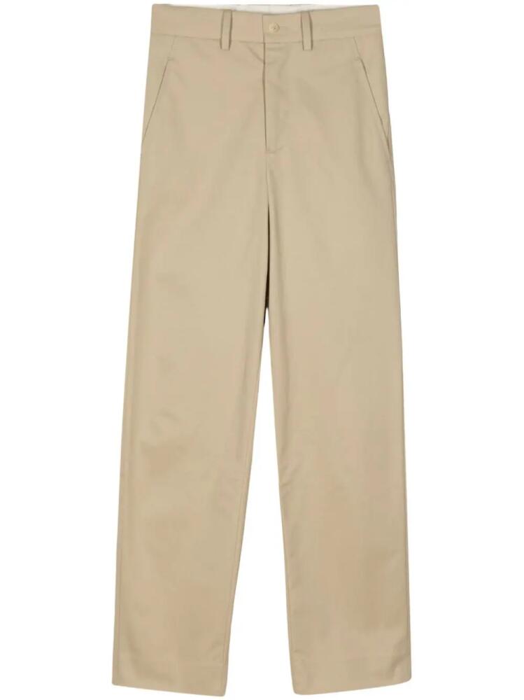 BODE high-rise straight-leg cotton trousers - Neutrals Cover