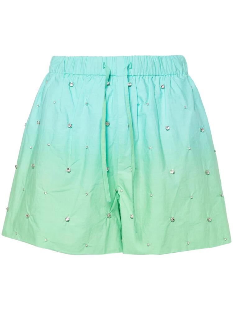 SANDRO gem-embellished ombré shorts - Green Cover