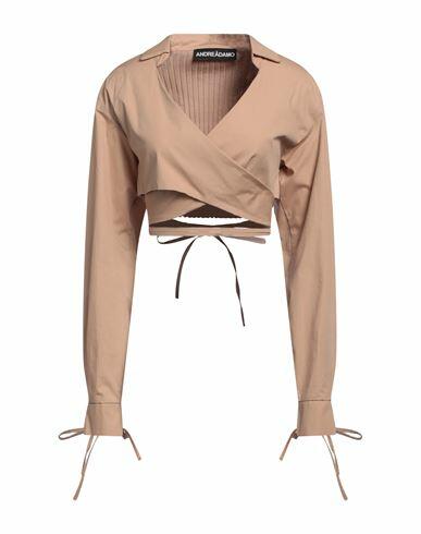 Andreādamo Woman Wrap cardigans Beige Cotton, Viscose, Polyester, Polyamide, Elastane Cover