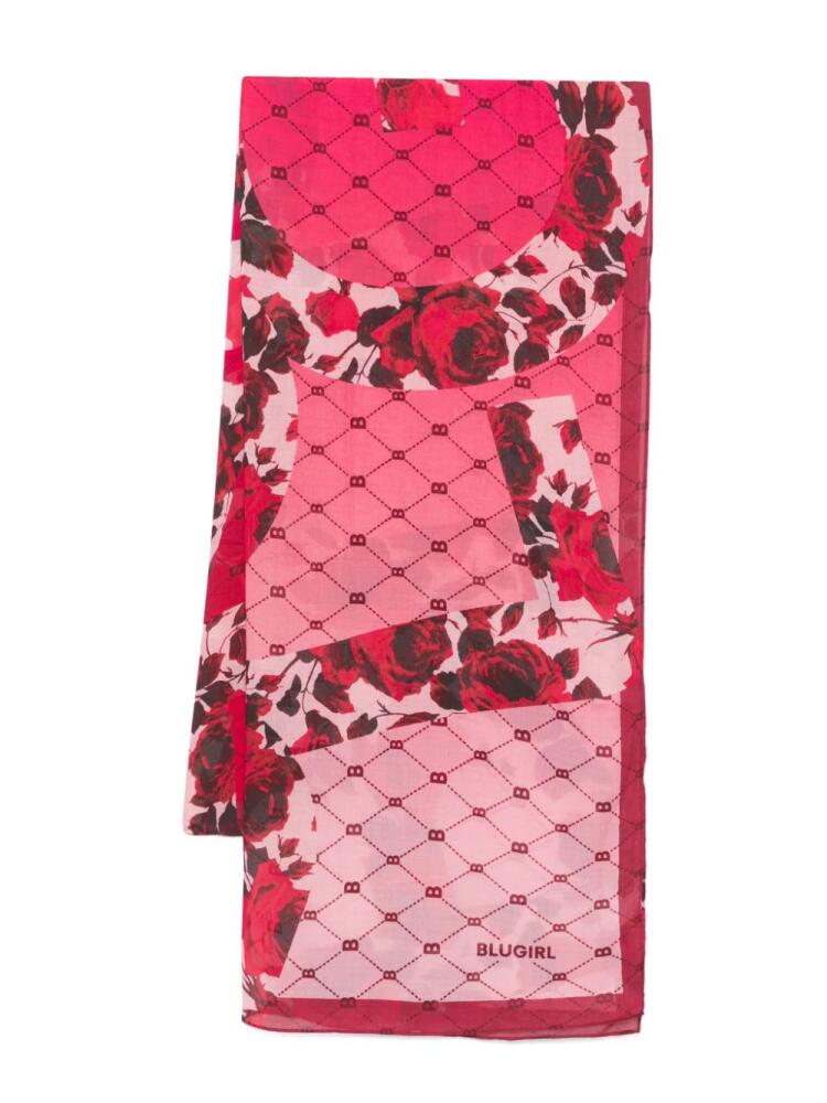 Blugirl mix-print scarf - Pink Cover