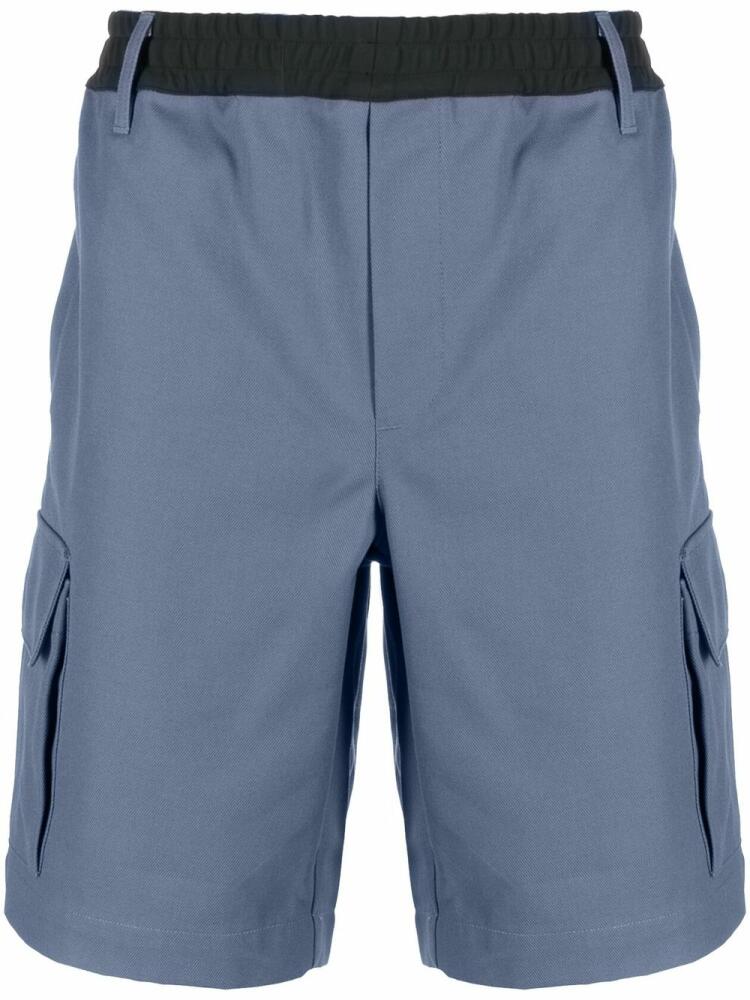 GR10K elasticated-waistband cargo shorts - Blue Cover