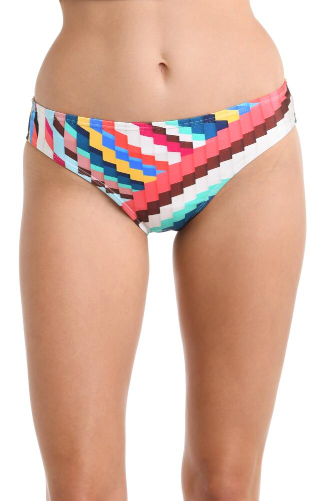 La Blanca Slice Hipster Bikini Bottoms in Blue/Green Multi Cover