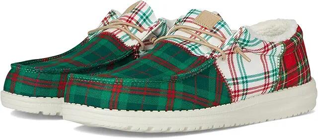 Hey Dude Wally Tri Tartan Plaid (Green/White/Red) Men's Lace-up Boots Cover