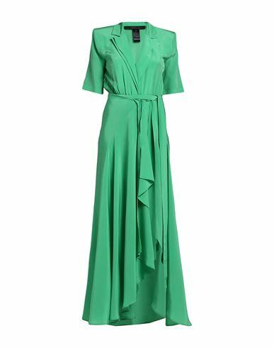 Federica Tosi Woman Maxi dress Green Silk, Polyester Cover