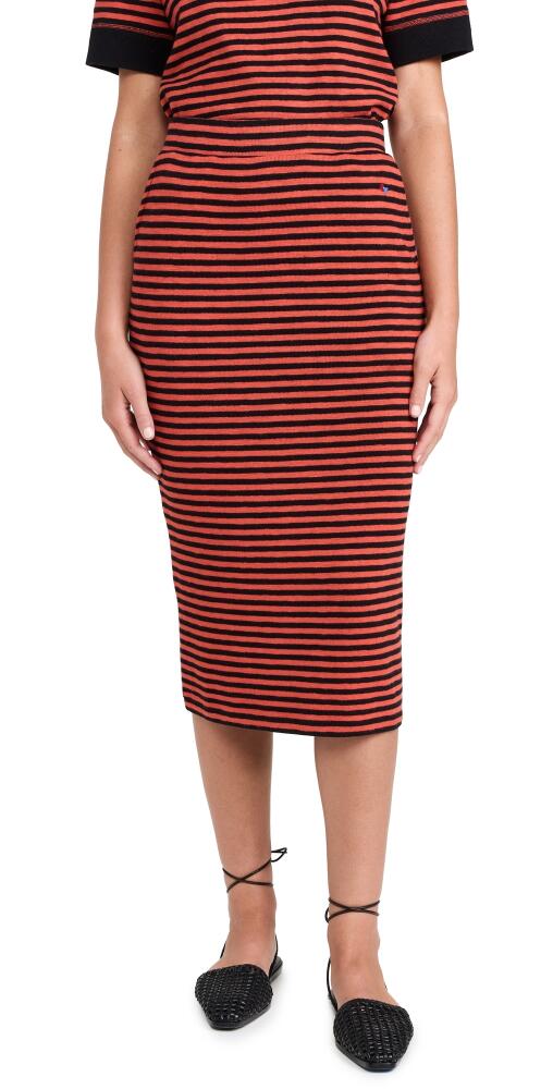 Clare V. Le Tube Skirt Black & Poppy Stripe Cover