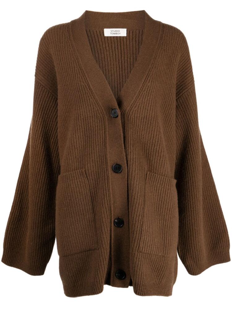 STUDIO TOMBOY V-neck buttoned cardigan - Brown Cover