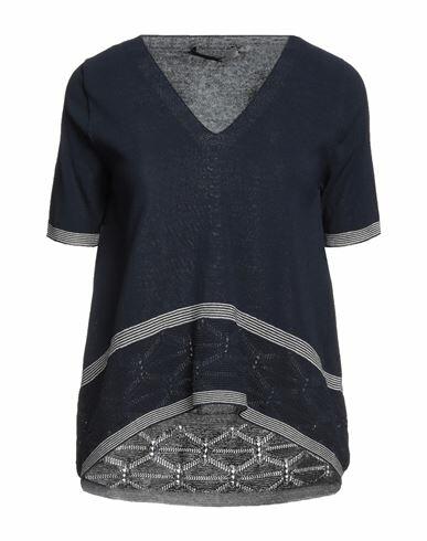 D. exterior Woman Sweater Midnight blue Cotton, Polyamide, Linen, Polyester Cover