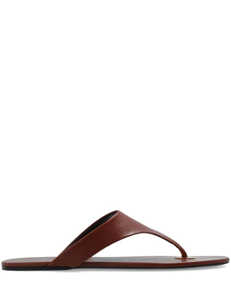 Saint Laurent leather thong slides - Brown Cover