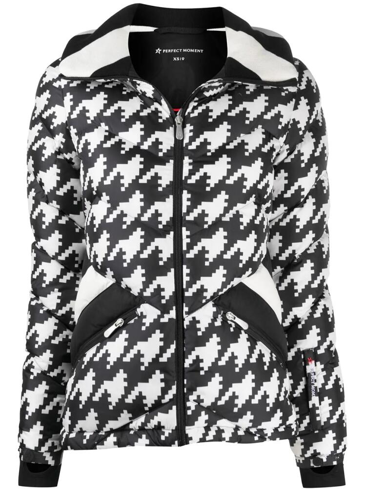 Perfect Moment padded chevron jacket with houndstooth print - White Cover