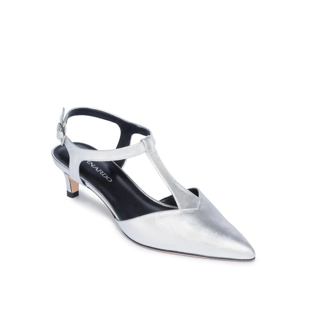 Bernardo Footwear Malta Slingback Kitten Pump in Silver Cover