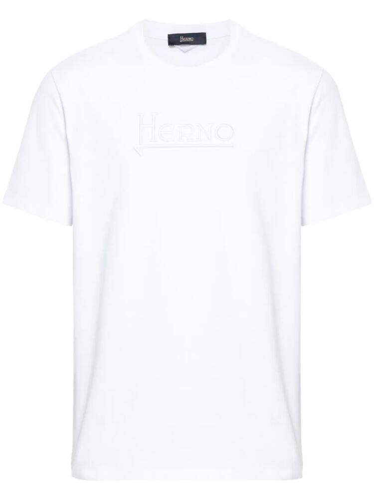 Herno logo-embroidered cotton T-shirt - White Cover