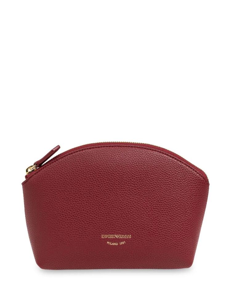 Emporio Armani logo-stamp makeup bag - Red Cover