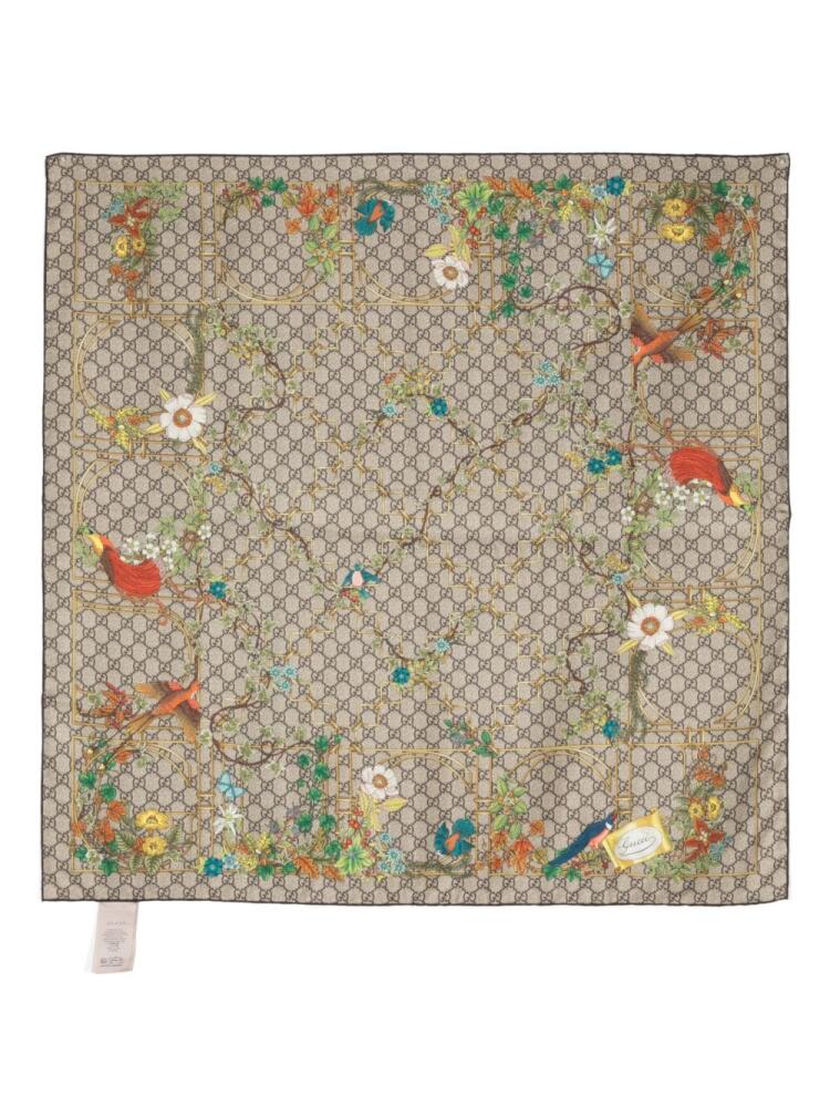 Gucci floral-print silk scarf - Neutrals Cover