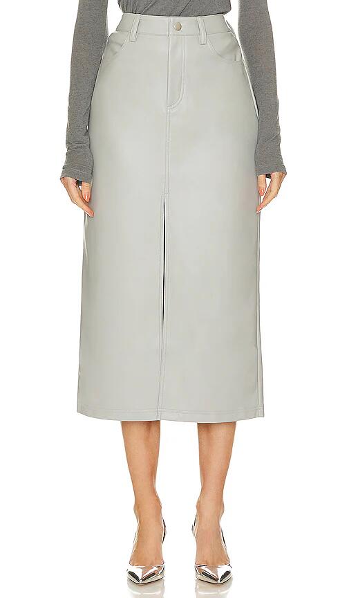 Steve Madden Avani Faux Leather Skirt in Grey Cover