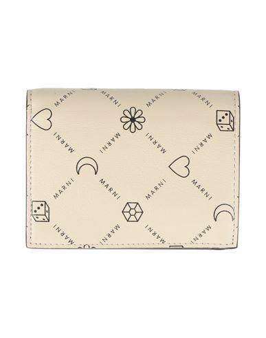 Marni Woman Wallet Ivory Leather Cover