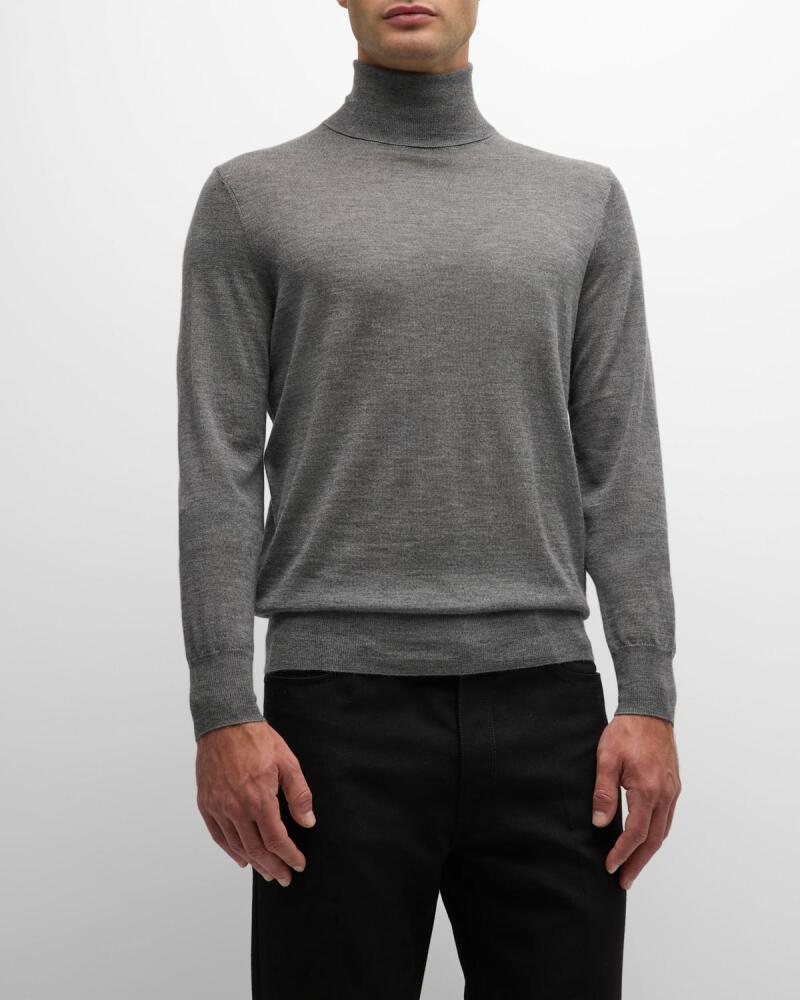 Neiman Marcus Men's Cashmere and Silk Turtleneck Sweater Cover