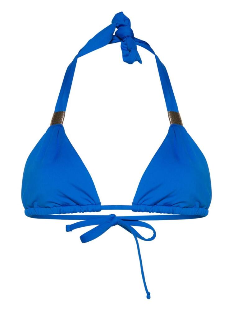 Heidi Klein gathered-detail triangle bikini top - Blue Cover