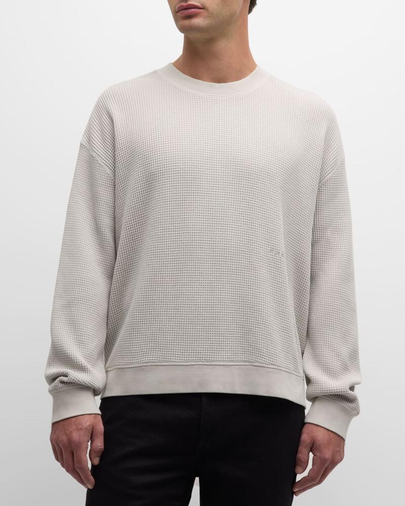 FRAME Men's Waffle Textured Crew Sweatshirt Cover